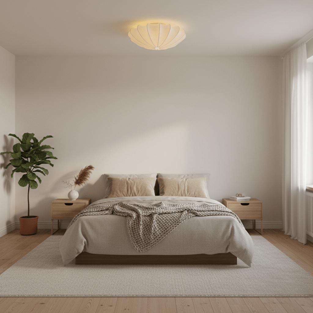 Plafondlamp Bohemian met Bloemvormige Stalen Draadkap en Stoffen Bekleding
