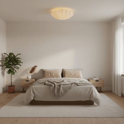 Plafondlamp Bohemian met Bloemvormige Stalen Draadkap en Stoffen Bekleding