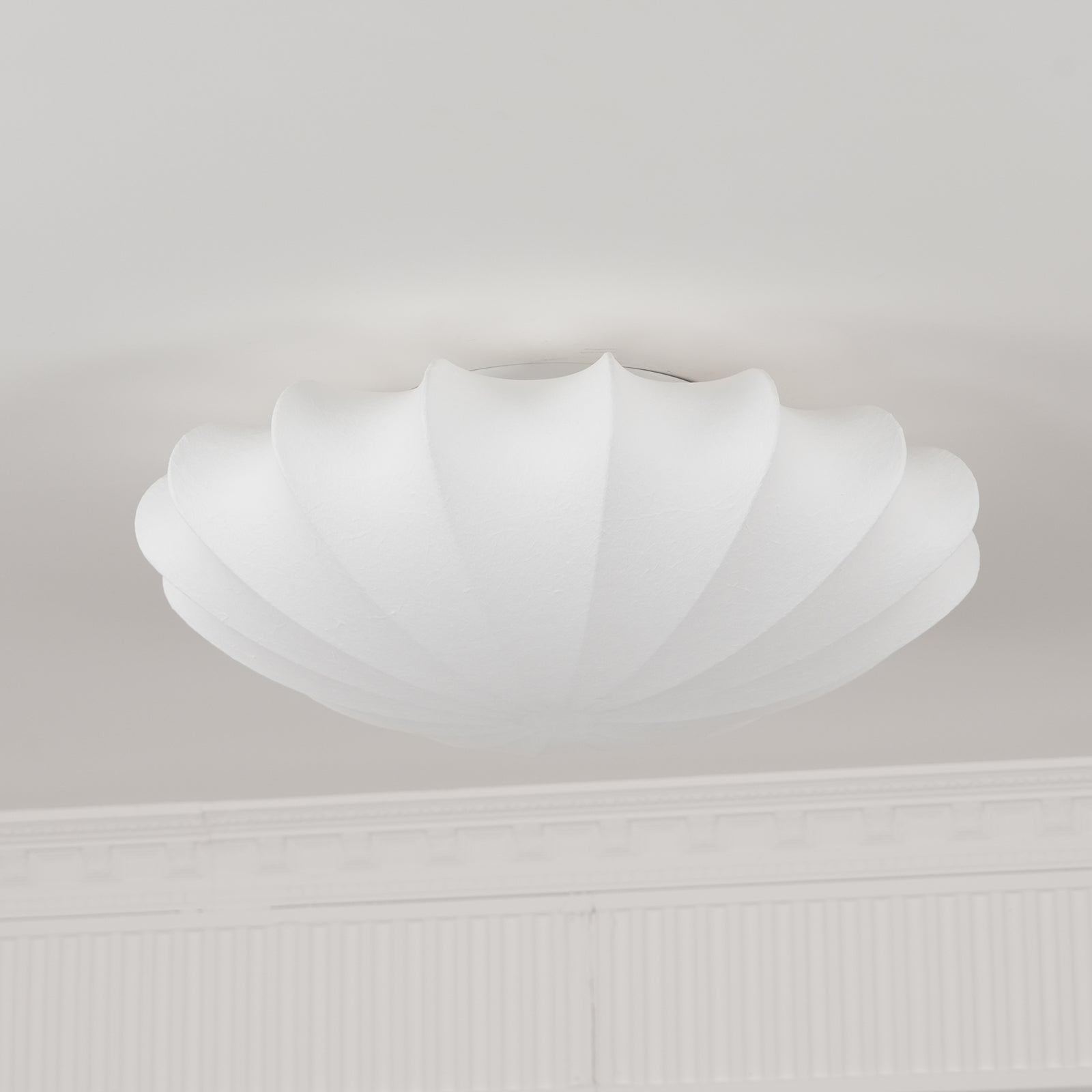 Plafondlamp Bohemian met Bloemvormige Stalen Draadkap en Stoffen Bekleding