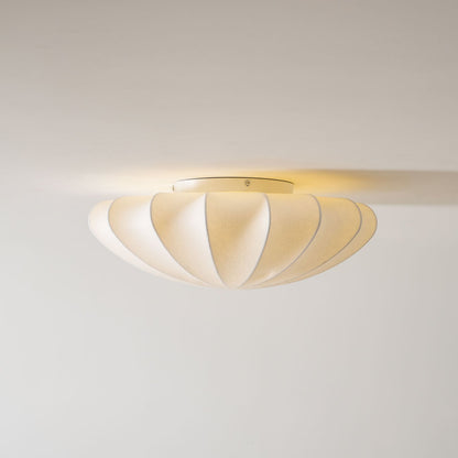 Plafondlamp Bohemian met Bloemvormige Stalen Draadkap en Stoffen Bekleding