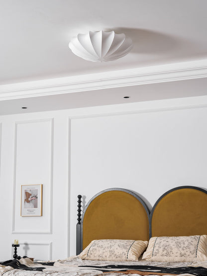 Plafondlamp Bohemian met Bloemvormige Stalen Draadkap en Stoffen Bekleding