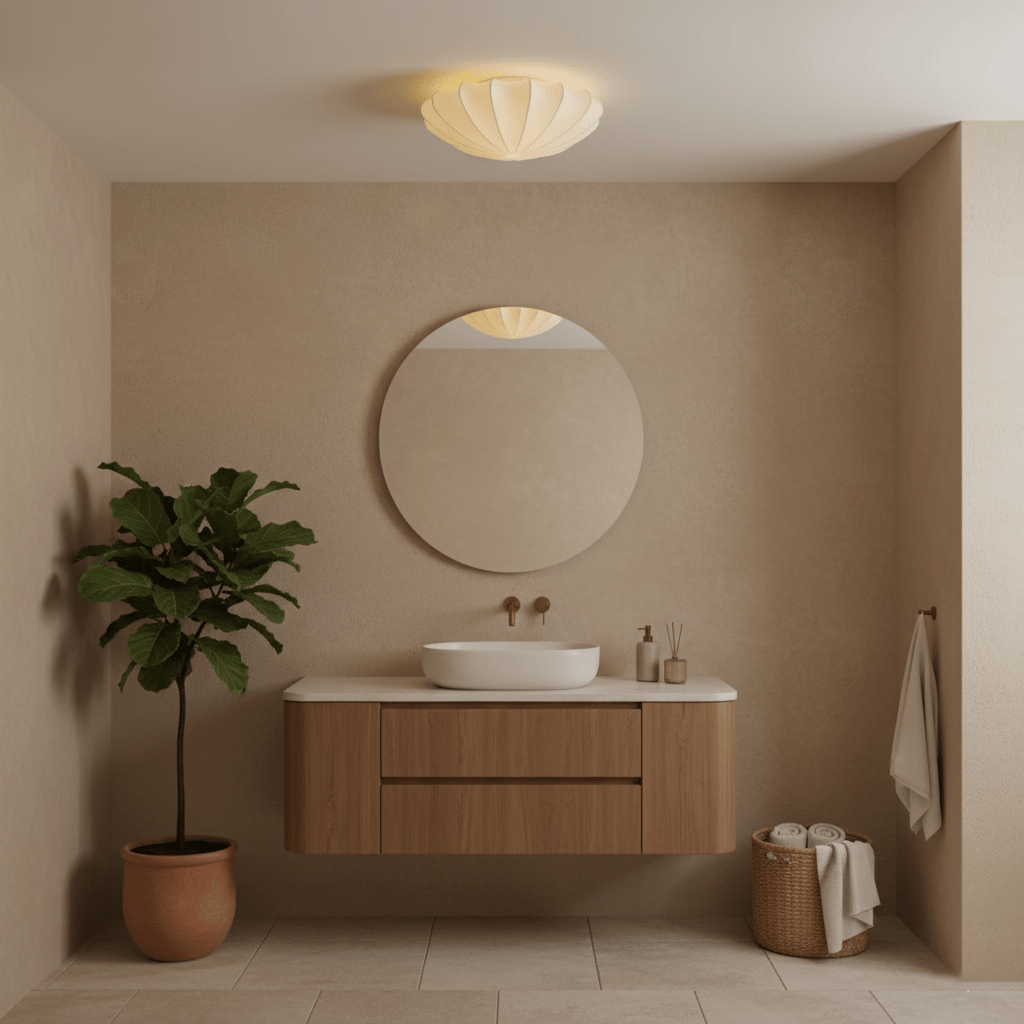Plafondlamp Bohemian met Bloemvormige Stalen Draadkap en Stoffen Bekleding