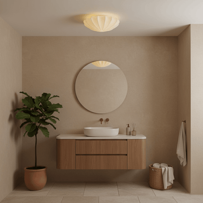Plafondlamp Bohemian met Bloemvormige Stalen Draadkap en Stoffen Bekleding