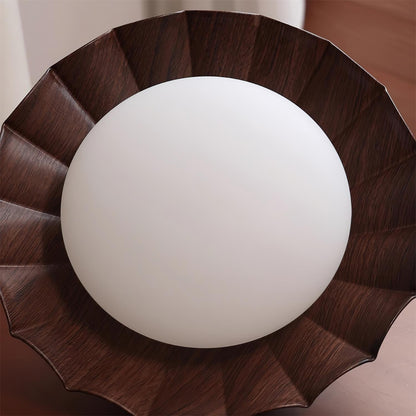 Plafondlamp Bohemian met Gegolfde Kap en Opaalwitte Bol