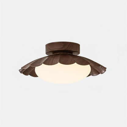 Plafondlamp Bohemian met Gegolfde Kap en Opaalwitte Bol