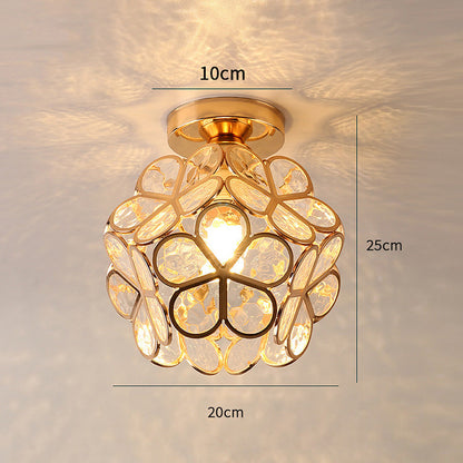 Plafondlamp Bohemian met Glazen Bloemenkapje voor Hal en Gang