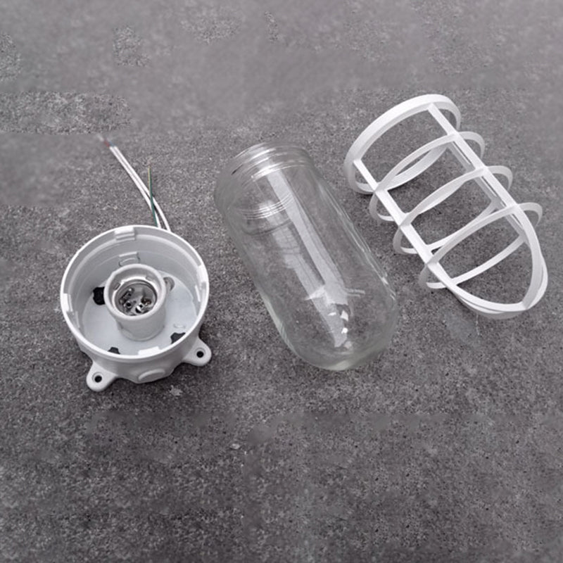 Plafondlamp Industrieel met Kooikapje en Glasbol voor Binnen en Buiten
