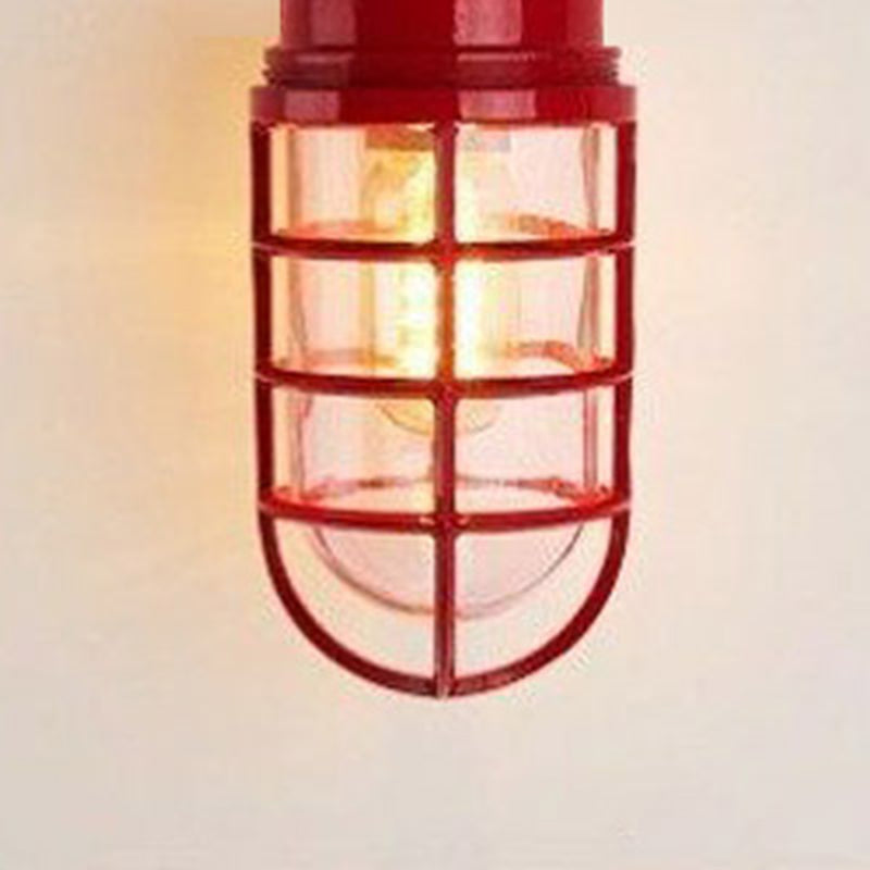 Plafondlamp Industrieel met Kooikapje en Glasbol voor Binnen en Buiten