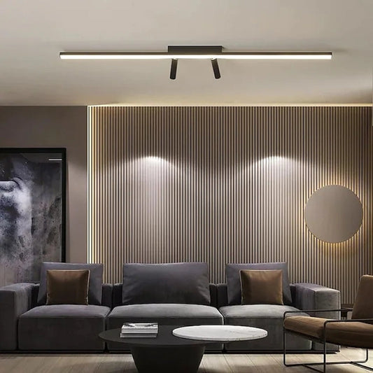 Plafondlamp Minimalistisch LED met Draaibare Spots en Lineaire Lichtbalk