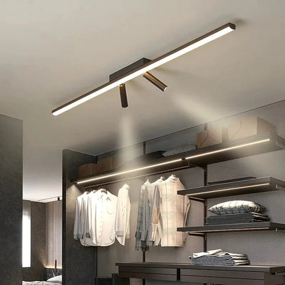 Plafondlamp Minimalistisch LED met Draaibare Spots en Lineaire Lichtbalk