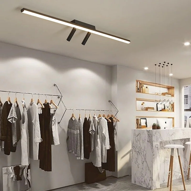 Plafondlamp Minimalistisch LED met Draaibare Spots en Lineaire Lichtbalk