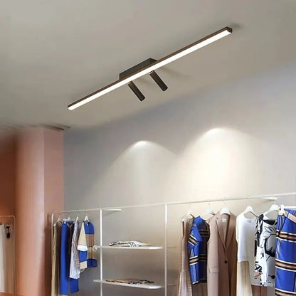 Plafondlamp Minimalistisch LED met Draaibare Spots en Lineaire Lichtbalk