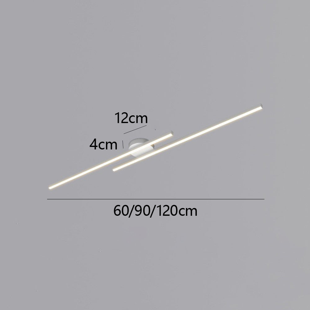 Plafondlamp Minimalistisch LED met Dubbele Lichtbalk en Geïntegreerde LED