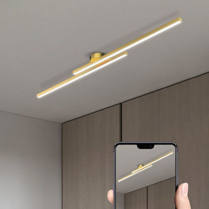Plafondlamp Minimalistisch LED met Dubbele Lichtbalk en Geïntegreerde LED
