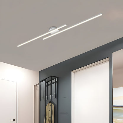Plafondlamp Minimalistisch LED met Dubbele Lichtbalk en Geïntegreerde LED