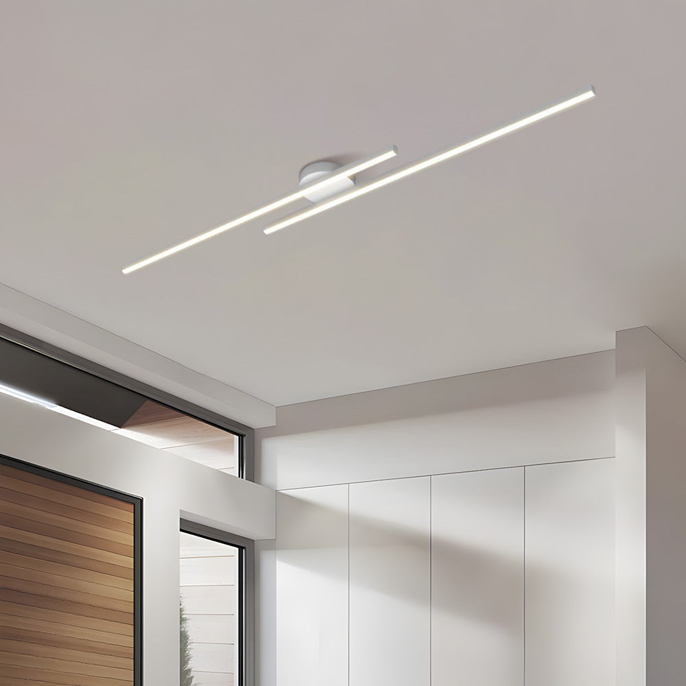 Plafondlamp Minimalistisch LED met Dubbele Lichtbalk en Geïntegreerde LED