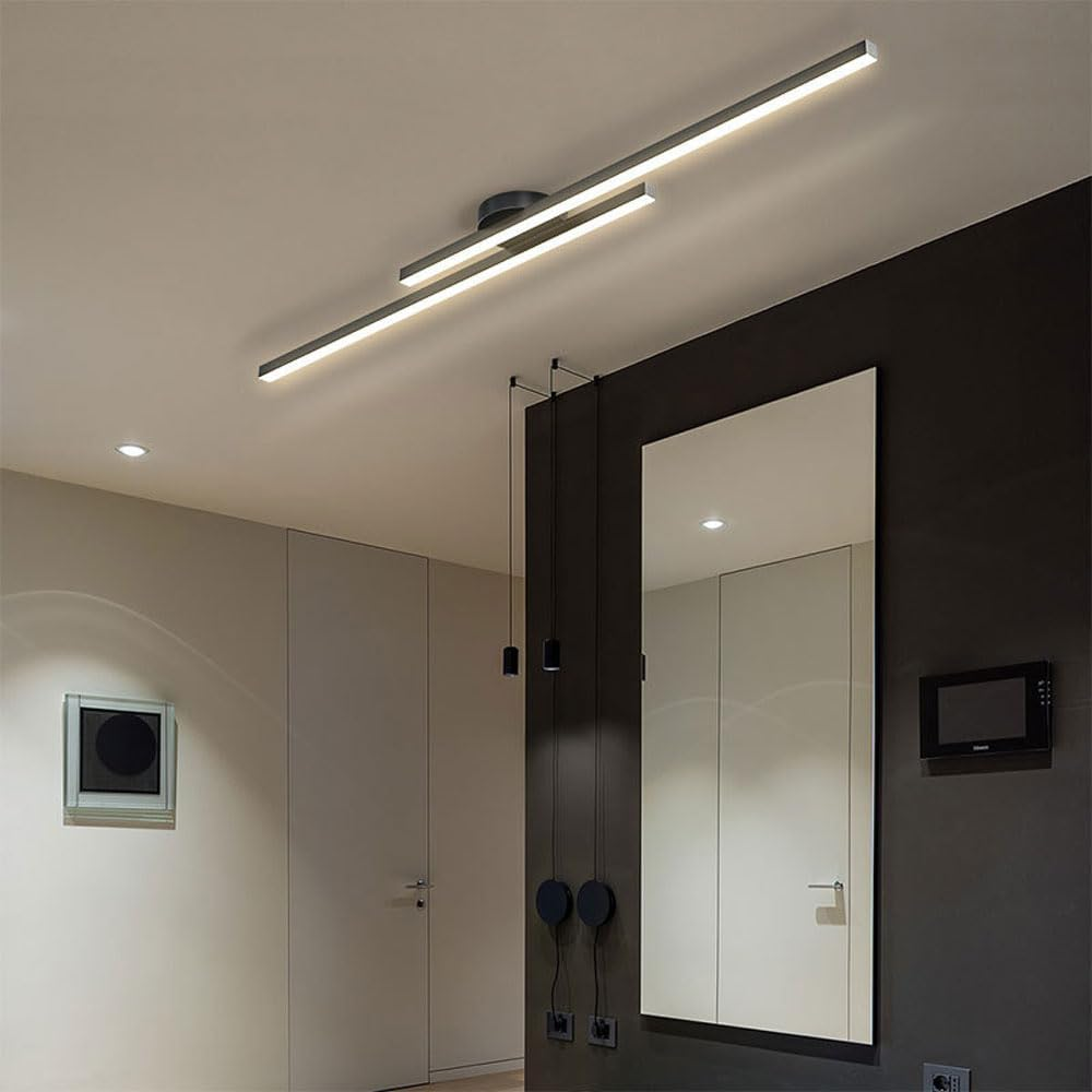 Plafondlamp Minimalistisch LED met Dubbele Lichtbalk en Geïntegreerde LED
