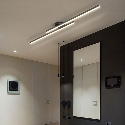 Plafondlamp Minimalistisch LED met Dubbele Lichtbalk en Geïntegreerde LED
