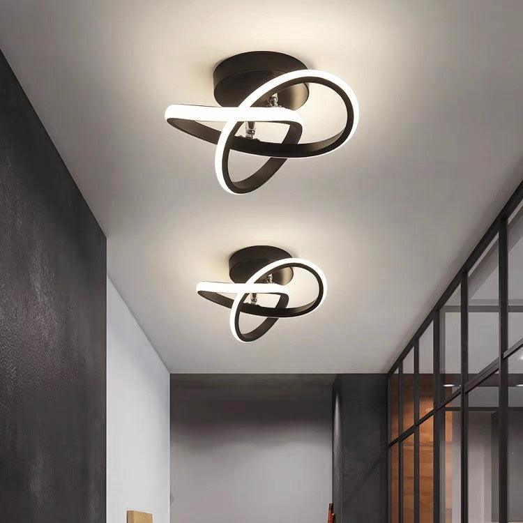 Plafondlamp Minimalistisch LED met Vloeiend Ringontwerp voor Hal en Woonkamer
