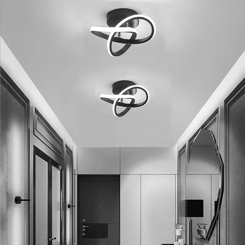 Plafondlamp Minimalistisch LED met Vloeiend Ringontwerp voor Hal en Woonkamer