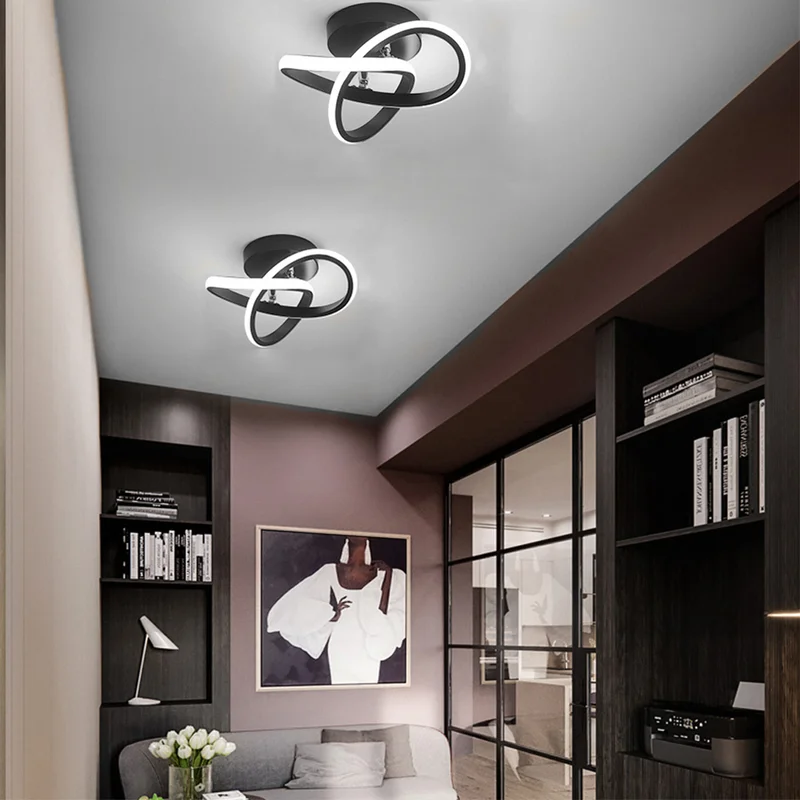 Plafondlamp Minimalistisch LED met Vloeiend Ringontwerp voor Hal en Woonkamer