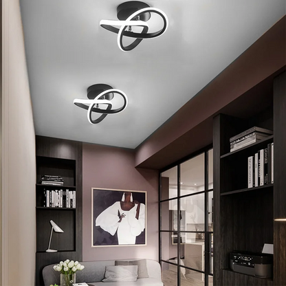 Plafondlamp Minimalistisch LED met Vloeiend Ringontwerp voor Hal en Woonkamer