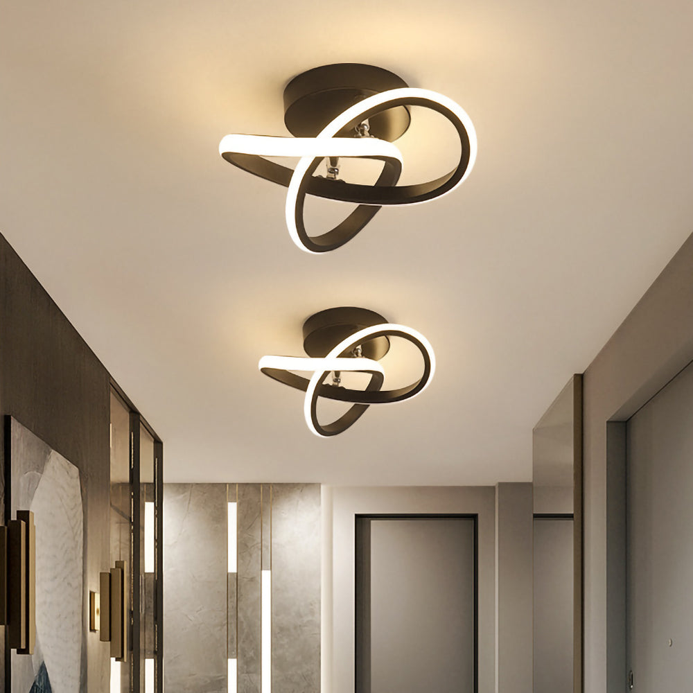 Plafondlamp Minimalistisch LED met Vloeiend Ringontwerp voor Hal en Woonkamer