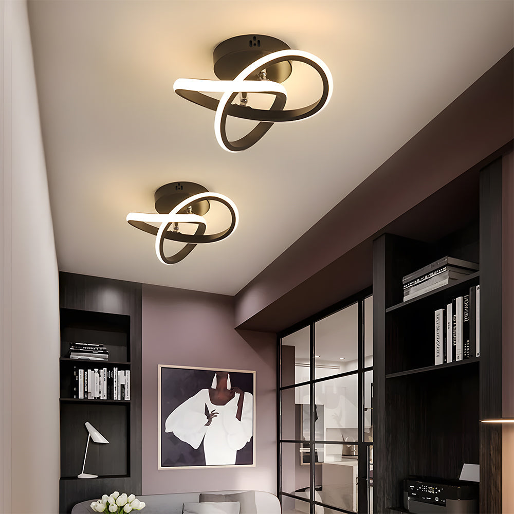 Plafondlamp Minimalistisch LED met Vloeiend Ringontwerp voor Hal en Woonkamer