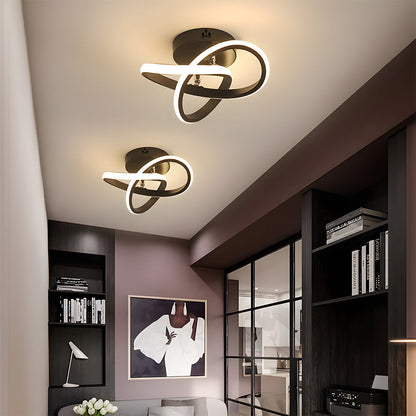 Plafondlamp Minimalistisch LED met Vloeiend Ringontwerp voor Hal en Woonkamer