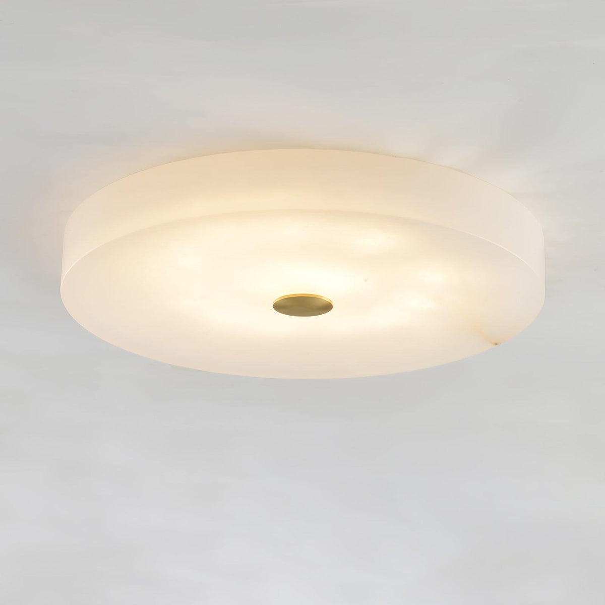 Plafondlamp Minimalistisch met Albast Kap en Messing Detail Rond
