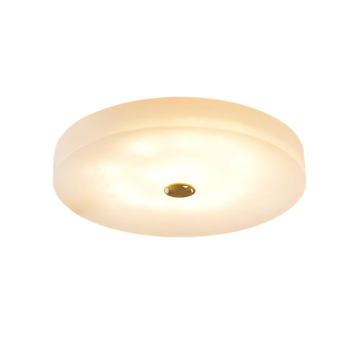 Plafondlamp Minimalistisch met Albast Kap en Messing Detail Rond
