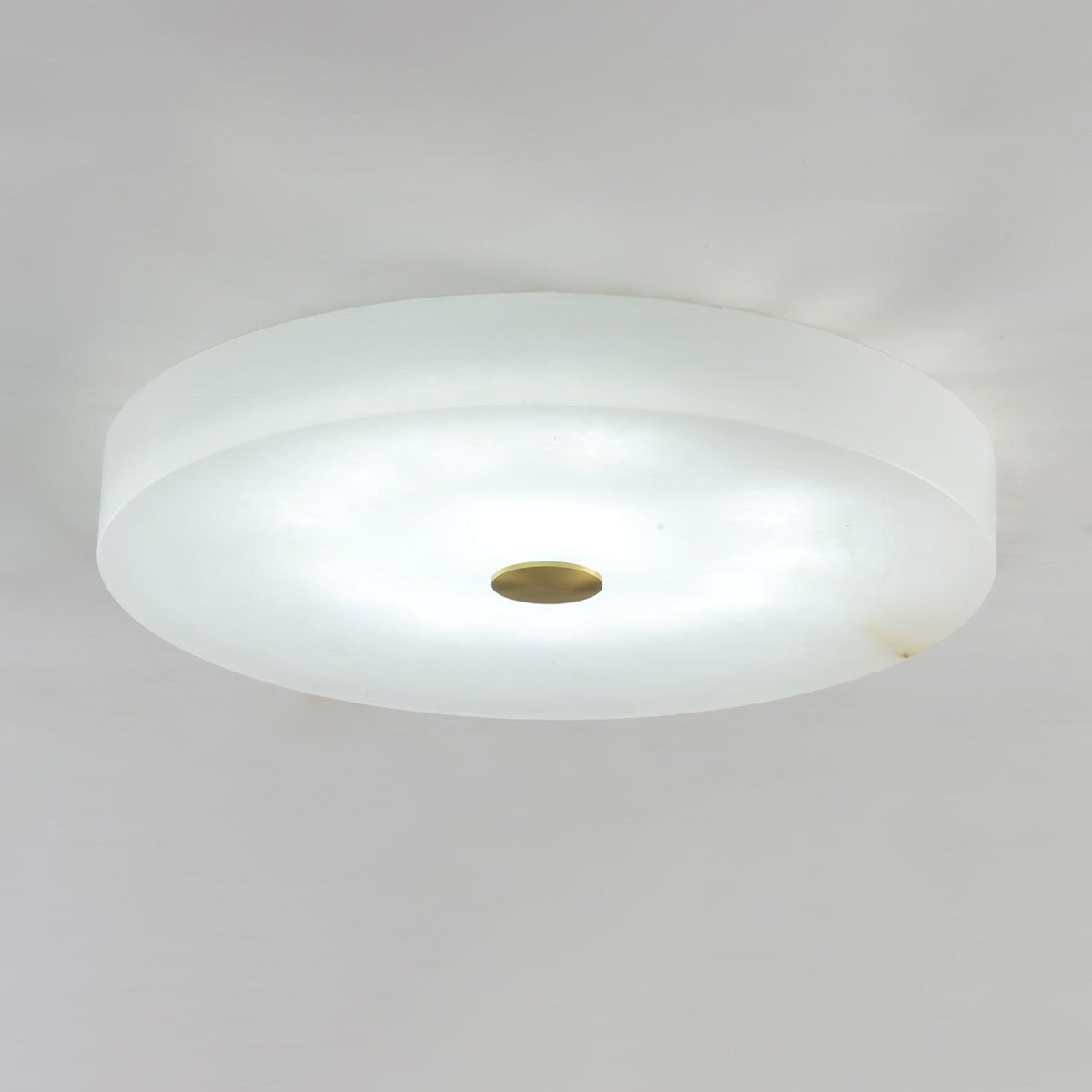 Plafondlamp Minimalistisch met Albast Kap en Messing Detail Rond
