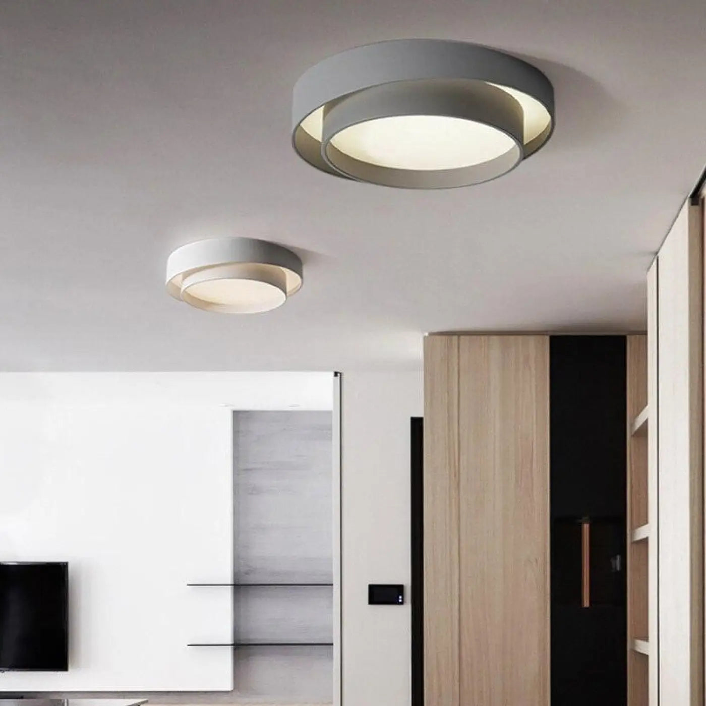 Plafondlamp Minimalistisch met Dubbele Ring en Geïntegreerde LED