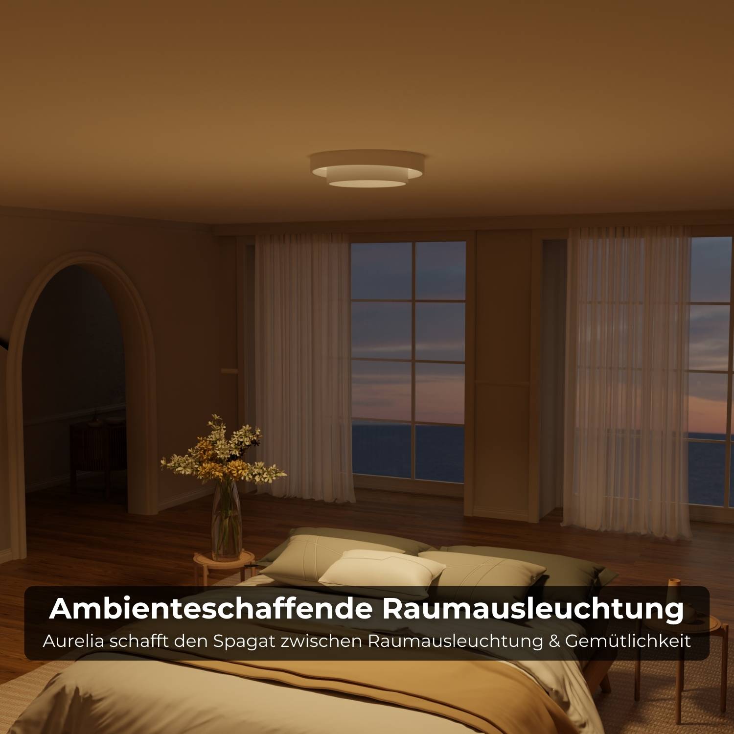 Plafondlamp Minimalistisch met Dubbele Ring en Geïntegreerde LED