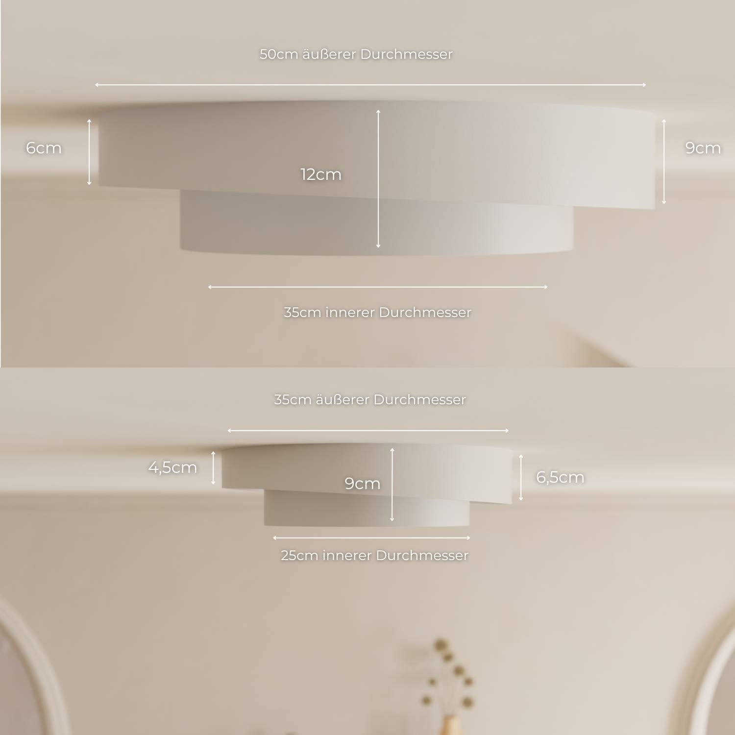 Plafondlamp Minimalistisch met Dubbele Ring en Geïntegreerde LED