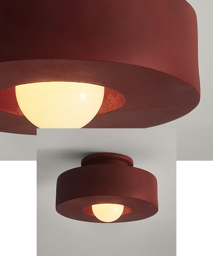 Plafondlamp Minimalistisch met Ronde Cilindrische Kap en Opaalwitte Bol
