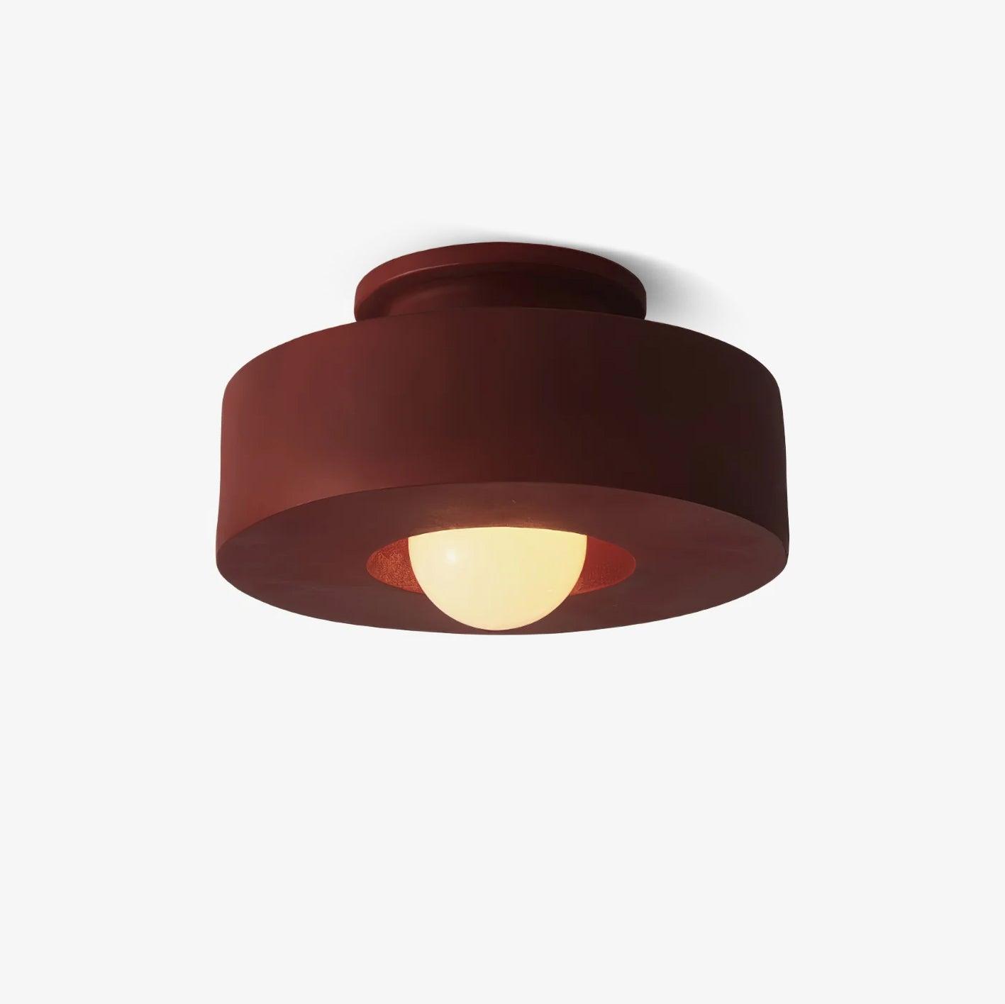Plafondlamp Minimalistisch met Ronde Cilindrische Kap en Opaalwitte Bol