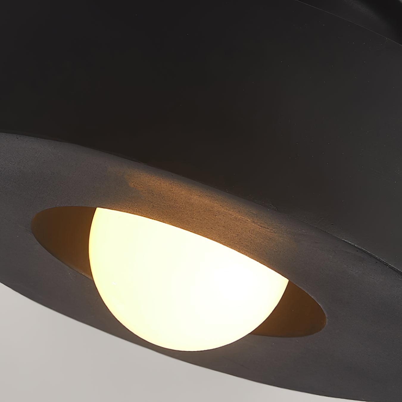 Plafondlamp Minimalistisch met Ronde Cilindrische Kap en Opaalwitte Bol