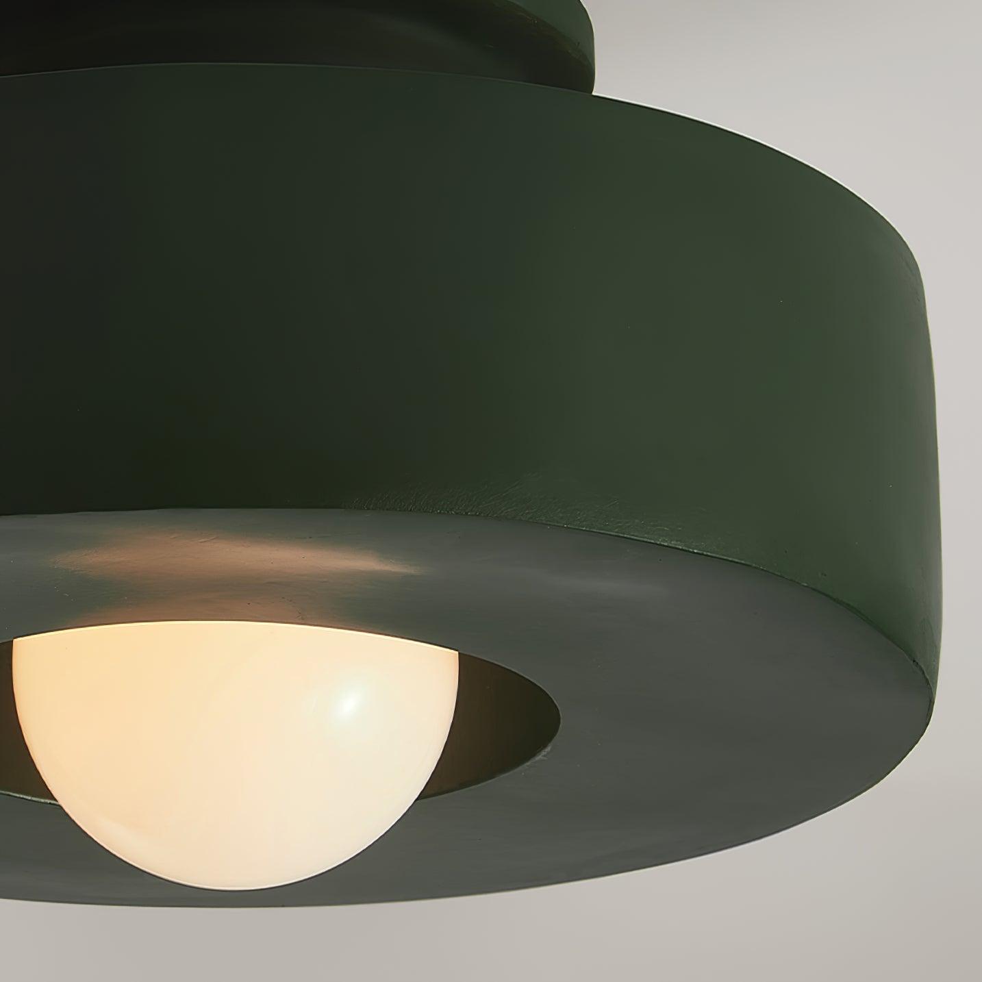 Plafondlamp Minimalistisch met Ronde Cilindrische Kap en Opaalwitte Bol
