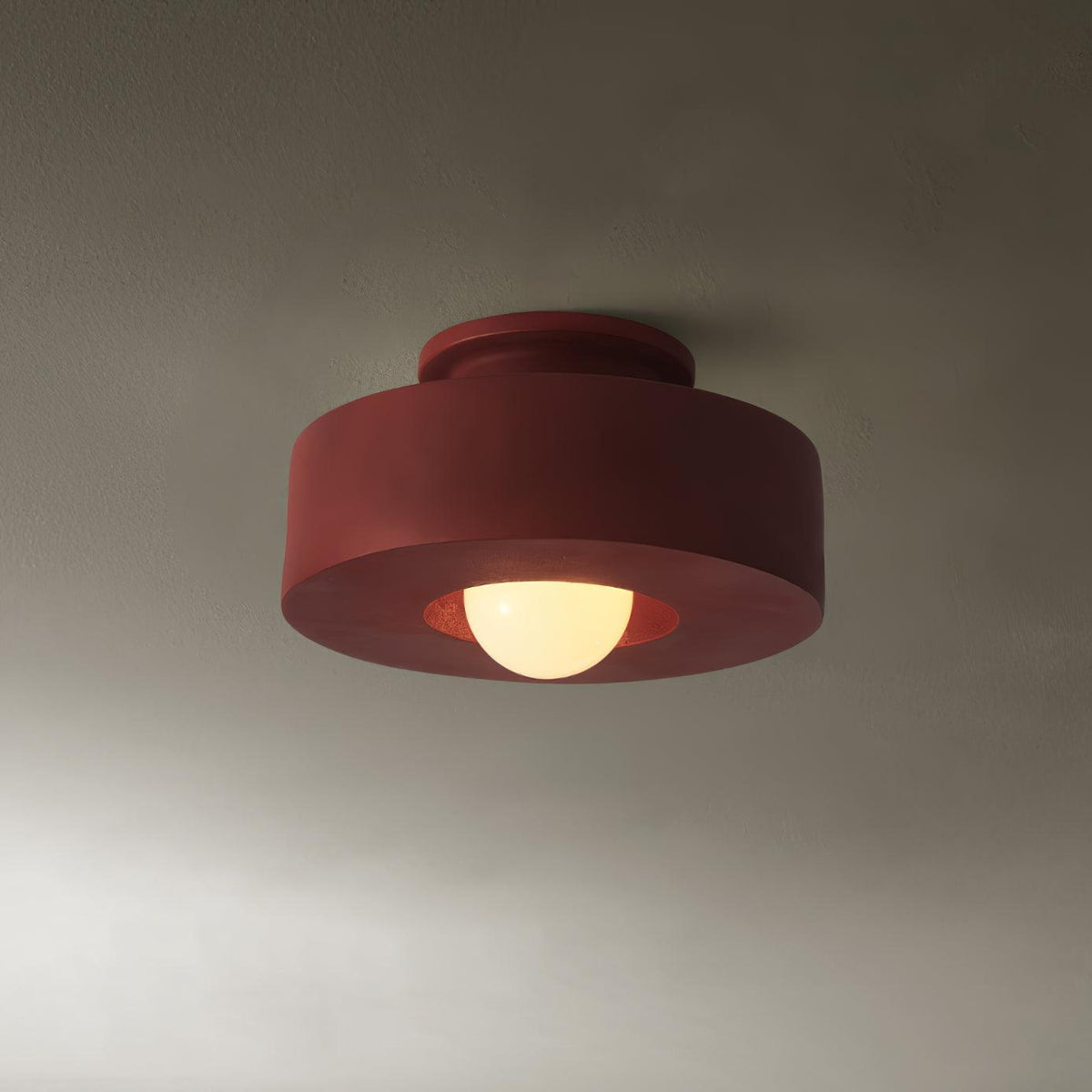 Plafondlamp Minimalistisch met Ronde Cilindrische Kap en Opaalwitte Bol