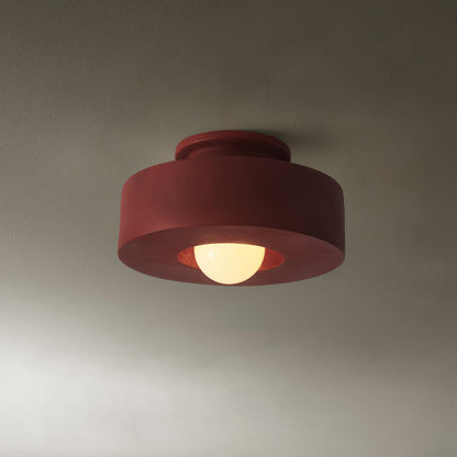 Plafondlamp Minimalistisch met Ronde Cilindrische Kap en Opaalwitte Bol