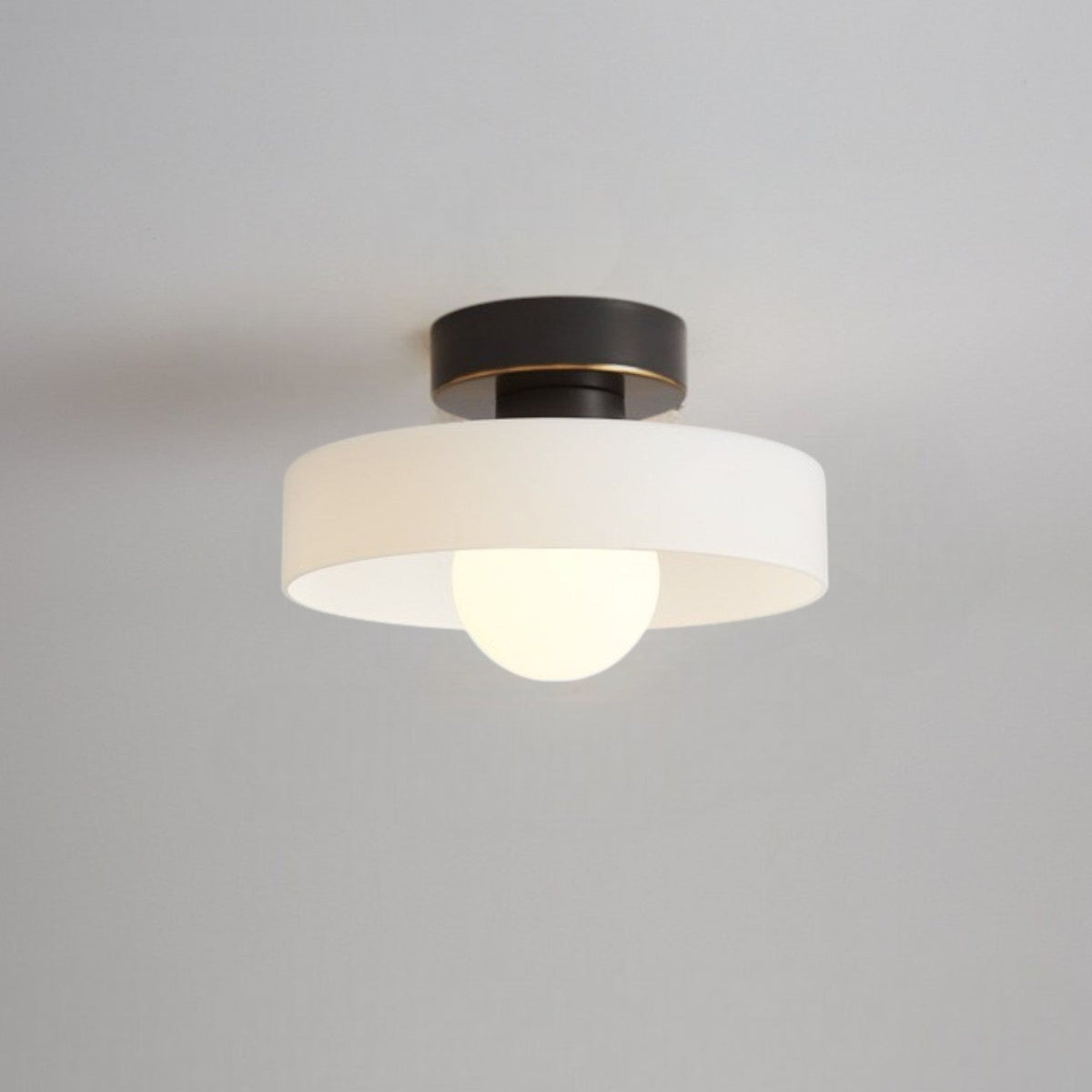 Plafondlamp Minimalistisch met Ronde Kap en Glazen Bol