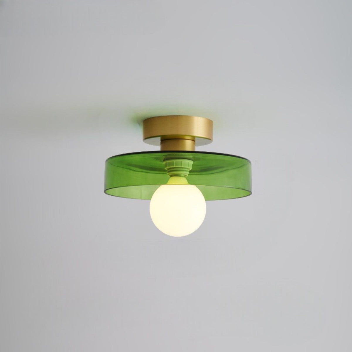 Plafondlamp Minimalistisch met Ronde Kap en Glazen Bol