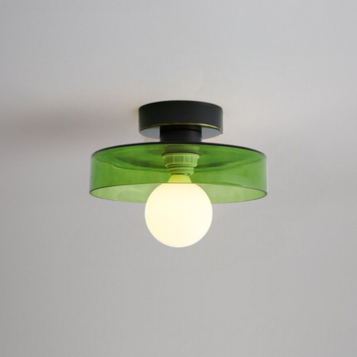 Plafondlamp Minimalistisch met Ronde Kap en Glazen Bol