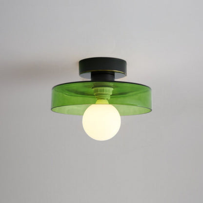 Plafondlamp Minimalistisch met Ronde Kap en Glazen Bol