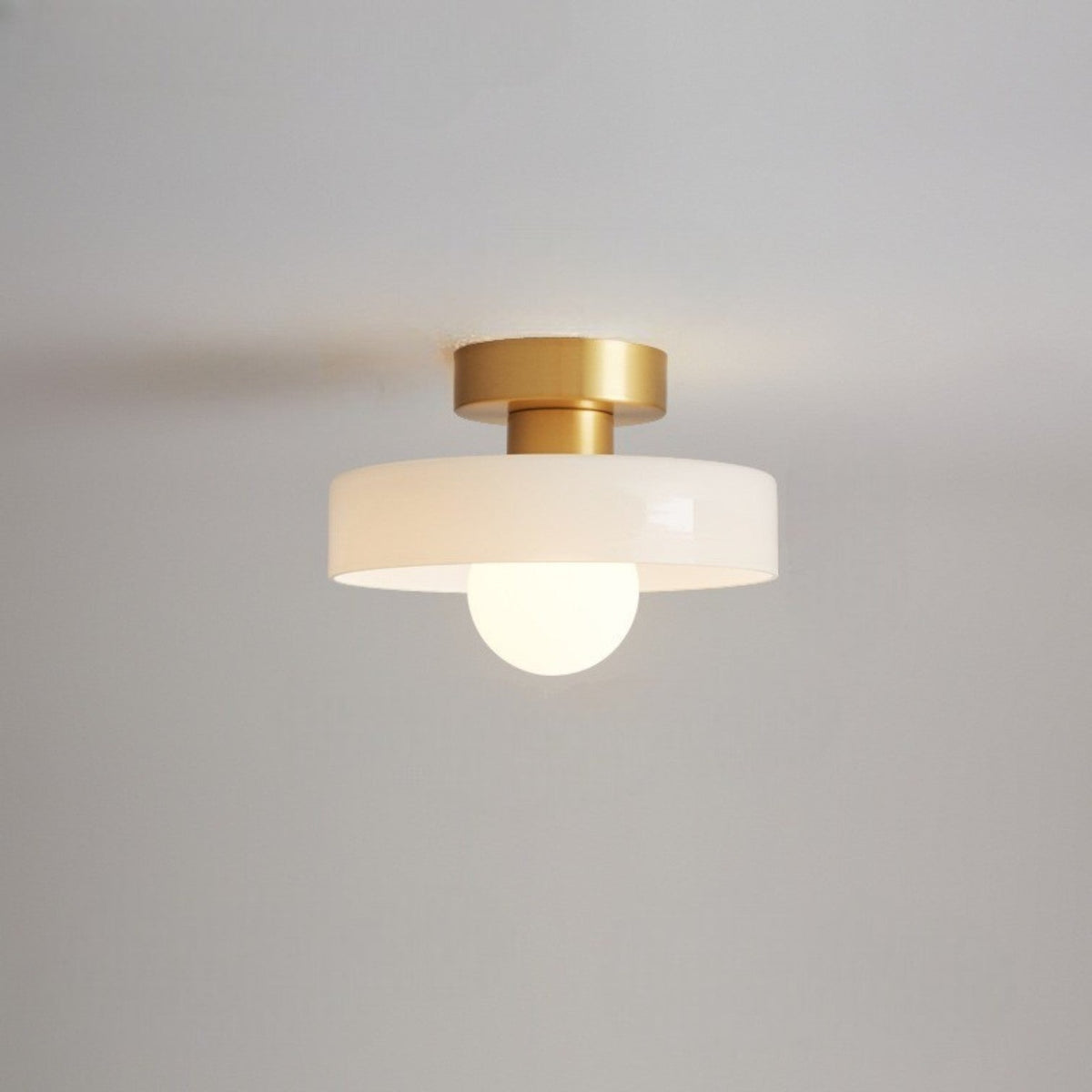 Plafondlamp Minimalistisch met Ronde Kap en Glazen Bol