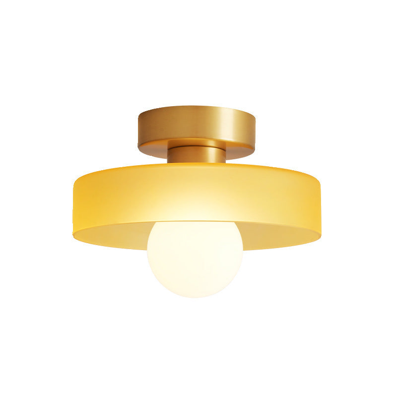 Plafondlamp Minimalistisch met Ronde Kap en Glazen Bol