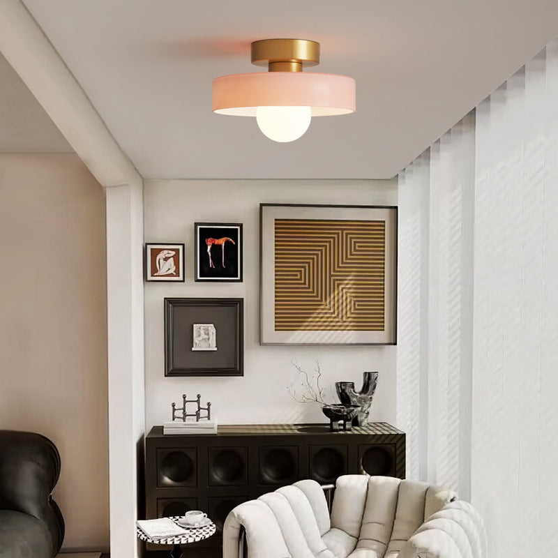 Plafondlamp Minimalistisch met Ronde Kap en Glazen Bol