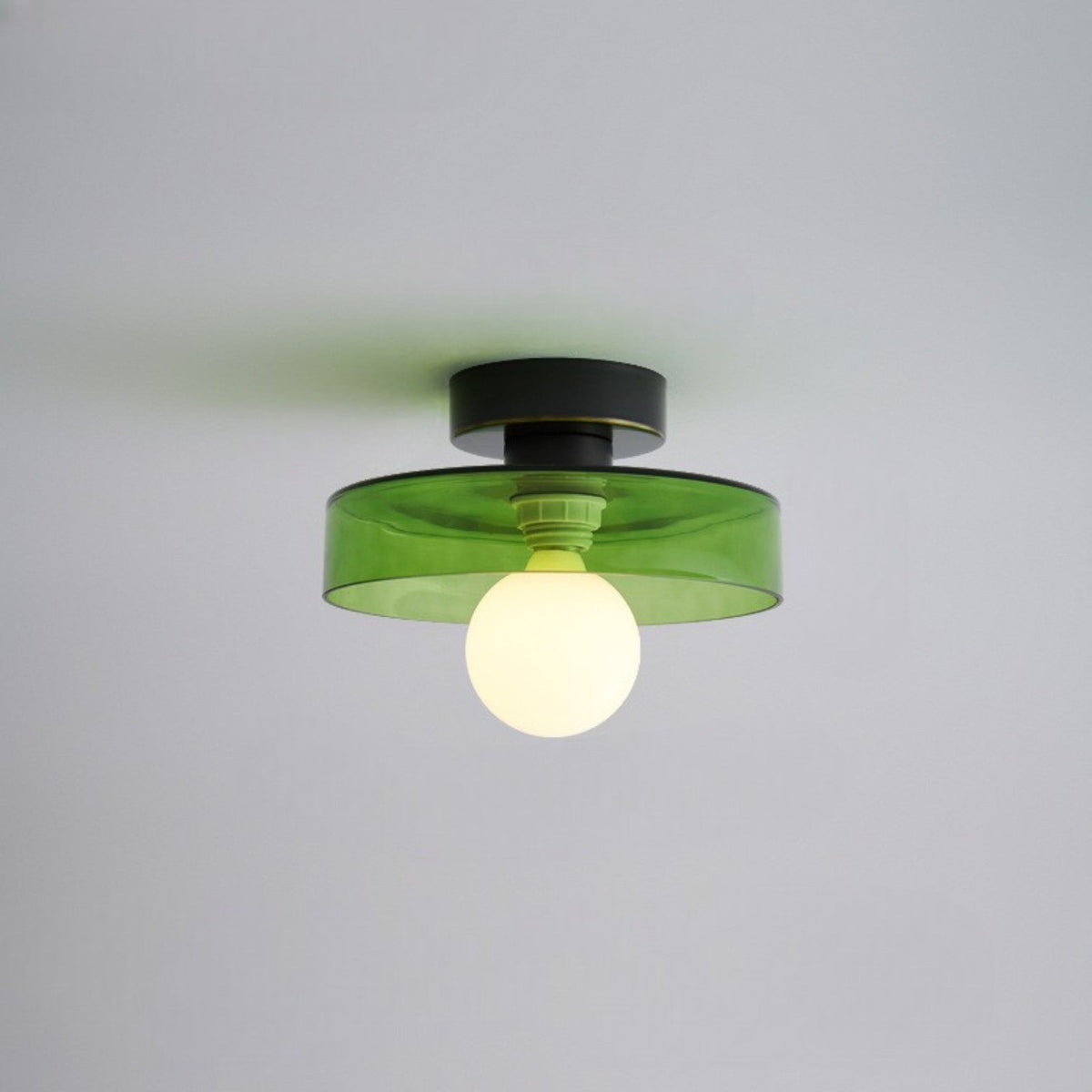 Plafondlamp Minimalistisch met Ronde Kap en Glazen Bol