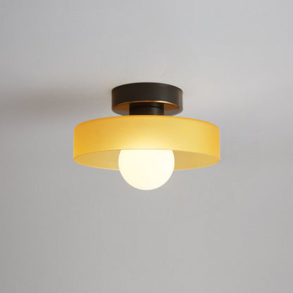 Plafondlamp Minimalistisch met Ronde Kap en Glazen Bol
